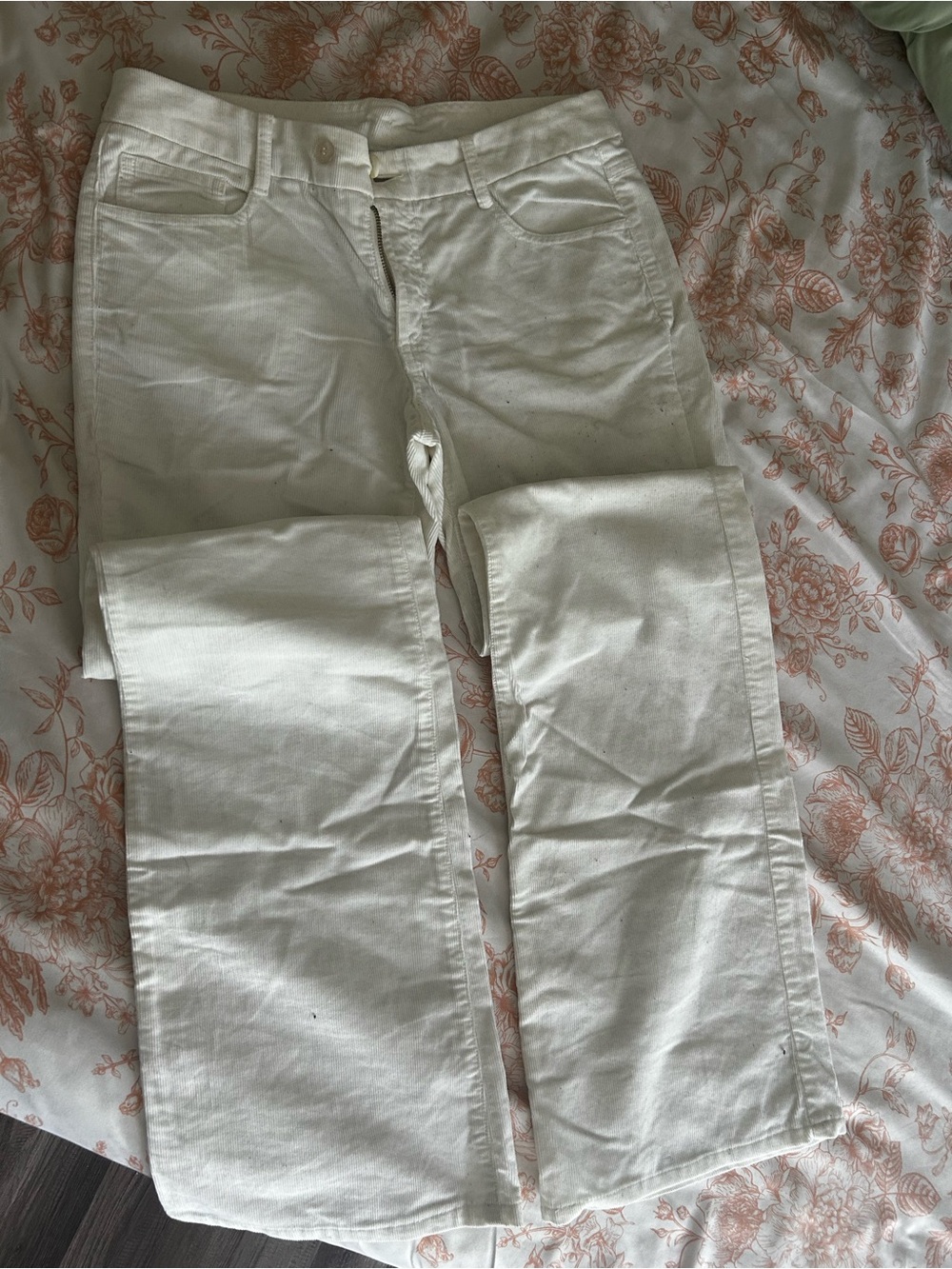 James Perse White Women's boot cut wide Leg Jeans corduroy pants